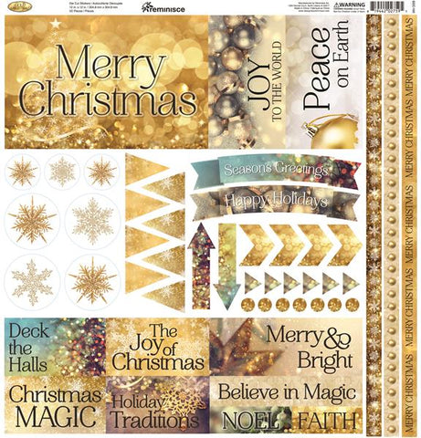 Reminisce Golden Christmas 12x12 Elements Sticker