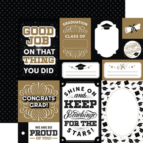 Echo Park Graduation Multi Journaling Cards Patterned Paper