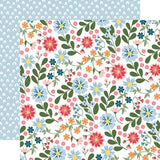 Echo Park Here Comes The Sun Sunny Day Floral Patterned Paper