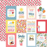 Echo Park Here Comes The Sun 3x4 Journaling Cards Patterned Paper