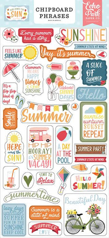 Echo Park Here Comes The Sun 6x13 Chipboard Phrase Embellishments