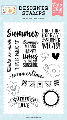 Echo Park Here Comes The Sun Summer Love Designer Stamp Set