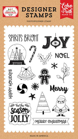 Echo Park Have A Holly Jolly Christmas Let It Snow Globe Designer Stamp Set