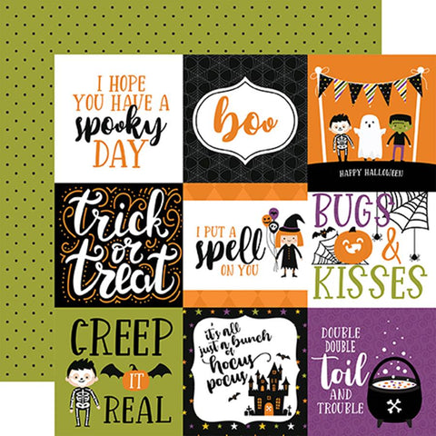 Echo Park Halloween Magic 4X4 Journaling Cards Patterned Paper