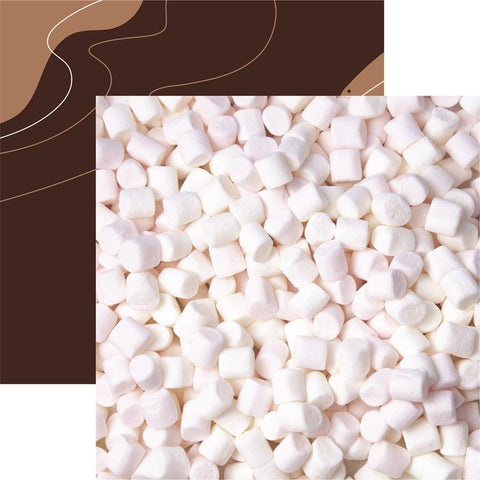 Reminisce Hot Cocoa Marshmallows Patterned Paper