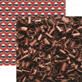 Reminisce Hot Cocoa Chocolate Shavings Patterned Paper