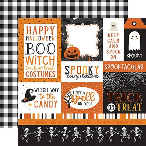Echo Park Halloween Party Multi Journaling Cards Patterned Paper