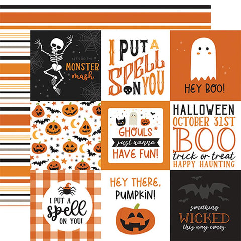 Echo Park Halloween Party 4X4 Journaling Cards Patterned Paper