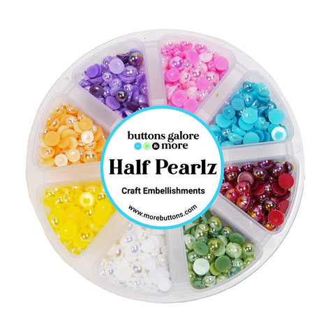 Buttons Galore Half Pearlz Brights Pinwheel Box