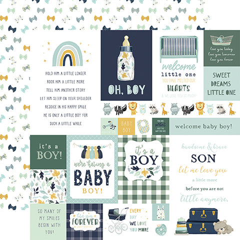 Echo Park It's A Boy Multi Journaling Cards  Patterned Paper