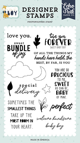 Echo Park It's A Boy Love You Forever Designer Stamp Set