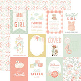 Echo Park It's A Girl 3X4 Journaling Cards  Patterned Paper