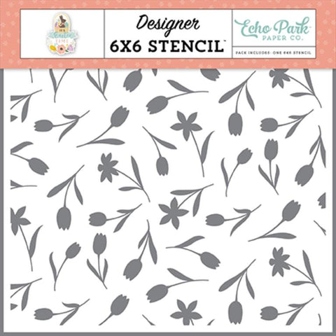 Echo Park It's Easter Time Springtime Stems Designer 6x6 Stencil
