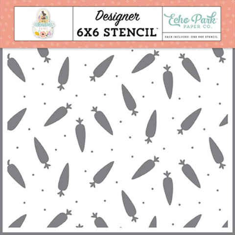 Echo Park It's Easter Time Cute Carrots Designer 6x6 Stencil