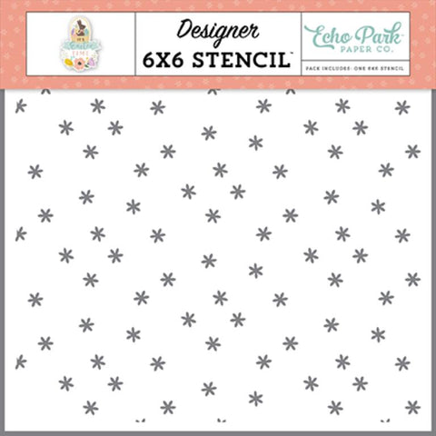 Echo Park It's Easter Time Tiny Daisies Designer 6x6 Stencil