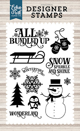 Echo Park I Love Winter Winter Wonderland Designer Stamp Set