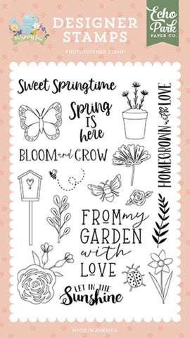 Echo Park It's Spring Time Let In The Sunshine Designer Stamp Set