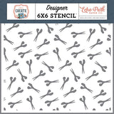 Echo Park Let's Create Stash Of Scissors Designer 6x6 Stencil