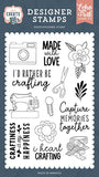 Echo Park Let's Create I Heart Crafting Designer Stamp Set