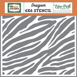 Echo Park Little Explorer Zebra Stripes Designer 6x6 Stencil