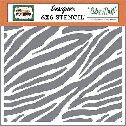 Echo Park Little Explorer Zebra Stripes Designer 6x6 Stencil