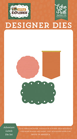 Echo Park Little Explorer Adventure Labels Designer Die Set