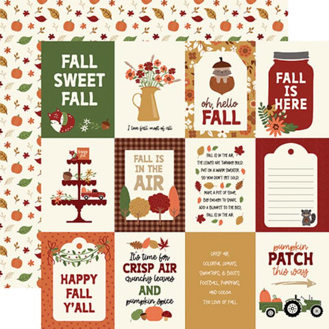 Echo Park I Love Fall 3x4 Journaling Cards Patterned Paper