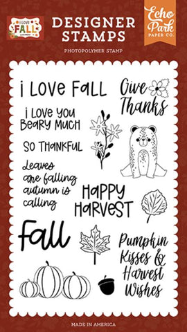 Echo Park I Love Fall Happy Harvest Designer Stamp Set