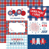 Echo Park Let Freedom Ring 6x4 Journaling Cards Patterned Paper