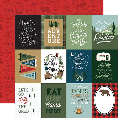 Echo Park Let's Go Camping 3X4 Journaling Cards Patterned Paper
