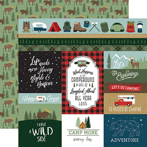 Echo Park Let's Go Camping Multi Journaling Cards Patterned Paper