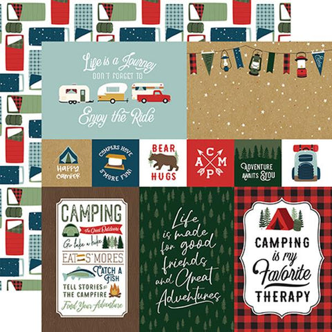 Echo Park Let's Go Camping 4X6 Journaling Cards Patterned Paper