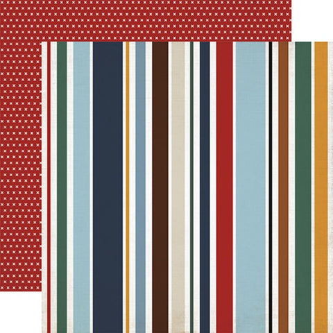 Echo Park Let's Go Travel Go See Do Stripes Patterned Paper
