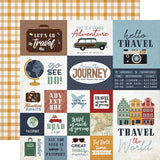 Echo Park Let's Go Travel Multi Journaling Cards Patterned Paper