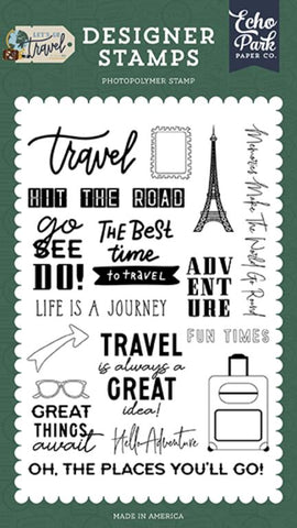 Echo Park Let's Go Travel Hit The Road Designer Stamp Set