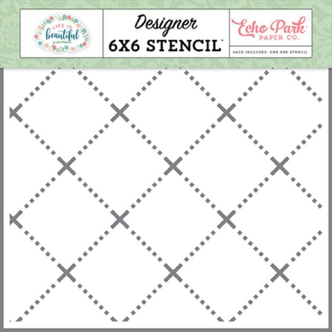 Echo Park Life Is Beautiful Dreamy Day Diagonal Designer 6x6 Stencil