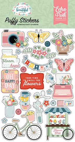 Echo Park Life Is Beautiful Puffy Sticker Embellishments