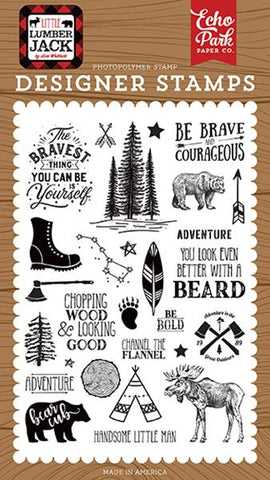 Echo Park Little Lumberjack Be Brave Designer Stamp Set
