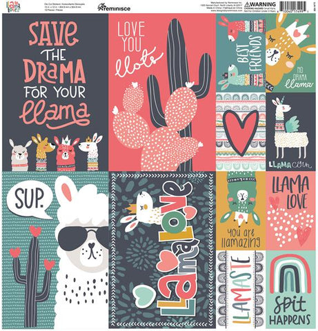 Reminisce Llama Love 12x12 Poster Sticker Sheet