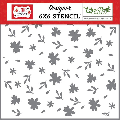 Echo Park Little Ladybug Gorgeous Garden Designer 6x6 Stencil