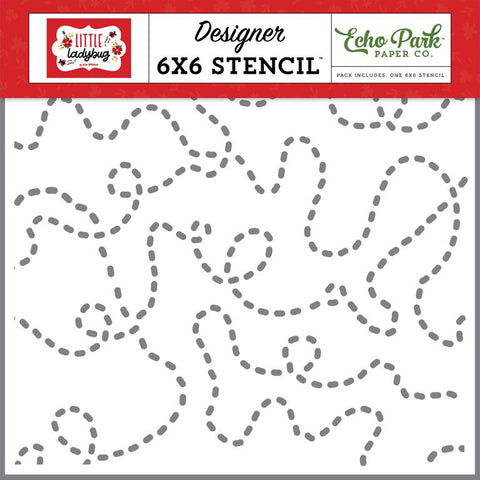 Echo Park Little Ladybug Ladybug Trails Designer 6x6 Stencil