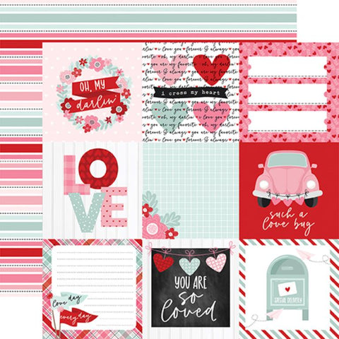 Echo Park Love Notes 4x4 Journaling Cards Patterned Paper