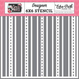 Echo Park Love Notes Smitten Stripes Designer 6x6 Stencil