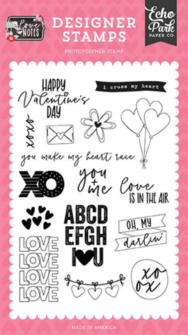 Echo Park Love Notes I Cross My Heart Designer Stamp Set
