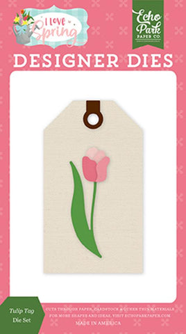 Echo Park I Love Spring Tulip Tag Designer Die Set