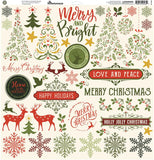 Reminisce Merry and Bright 12x12 Sticker Sheet
