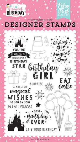 Echo Park Magical Birthday Girl Birthday Magic Designer Stamp Set