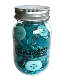 Buttons Galore Button Mason Jar - Aruba Blue