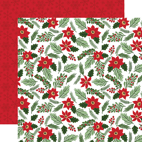 Echo Park The Magic of Christmas Poinsettias And Pine Patterned Paper