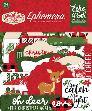 Echo Park The Magic of Christmas Ephemera Die Cut Embellishments